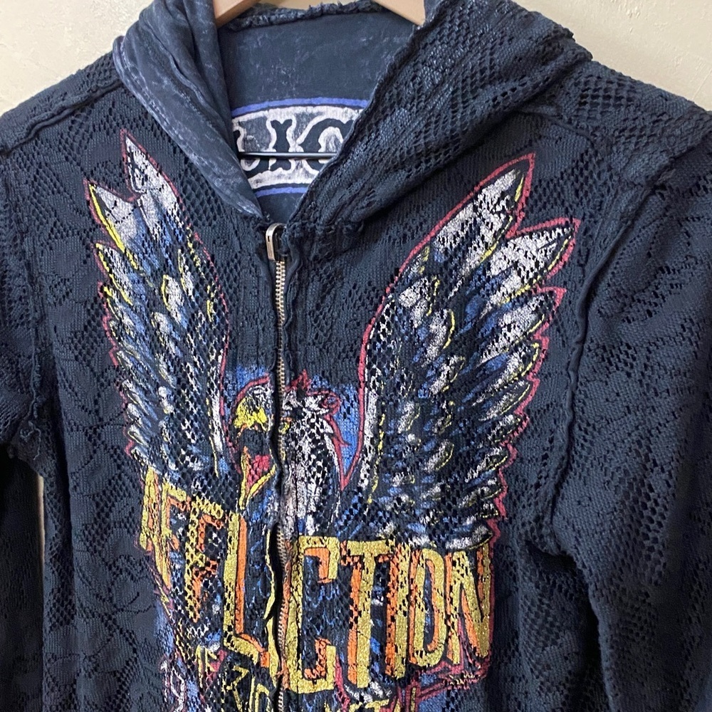 Vintage Y2K Affliction Reversible Invasion Zip Hoodie - Picture 7 of 8